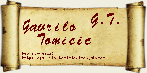 Gavrilo Tomičić vizit kartica
